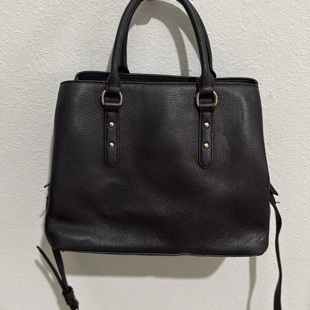🖤 Kate Spade Black Leather Tote Bag Crossbody Handles 🖤 - Picture 7 of 10